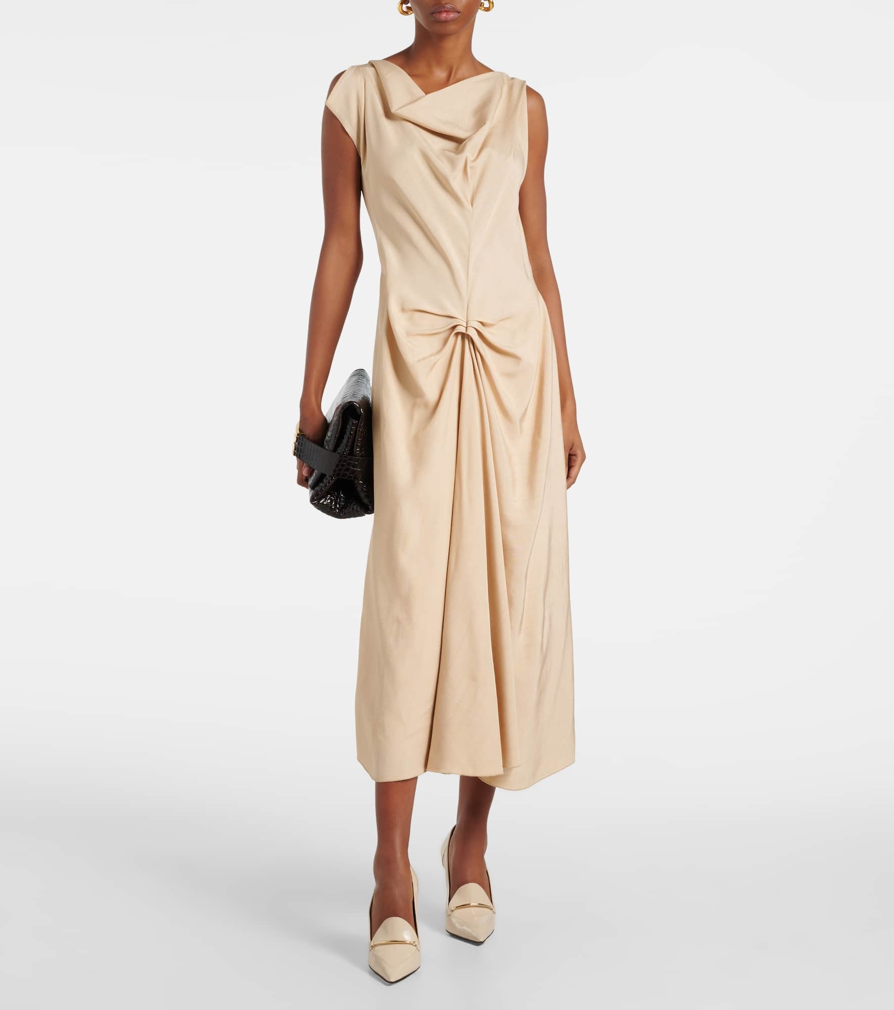 Deconstructed gathered midi dress - 2