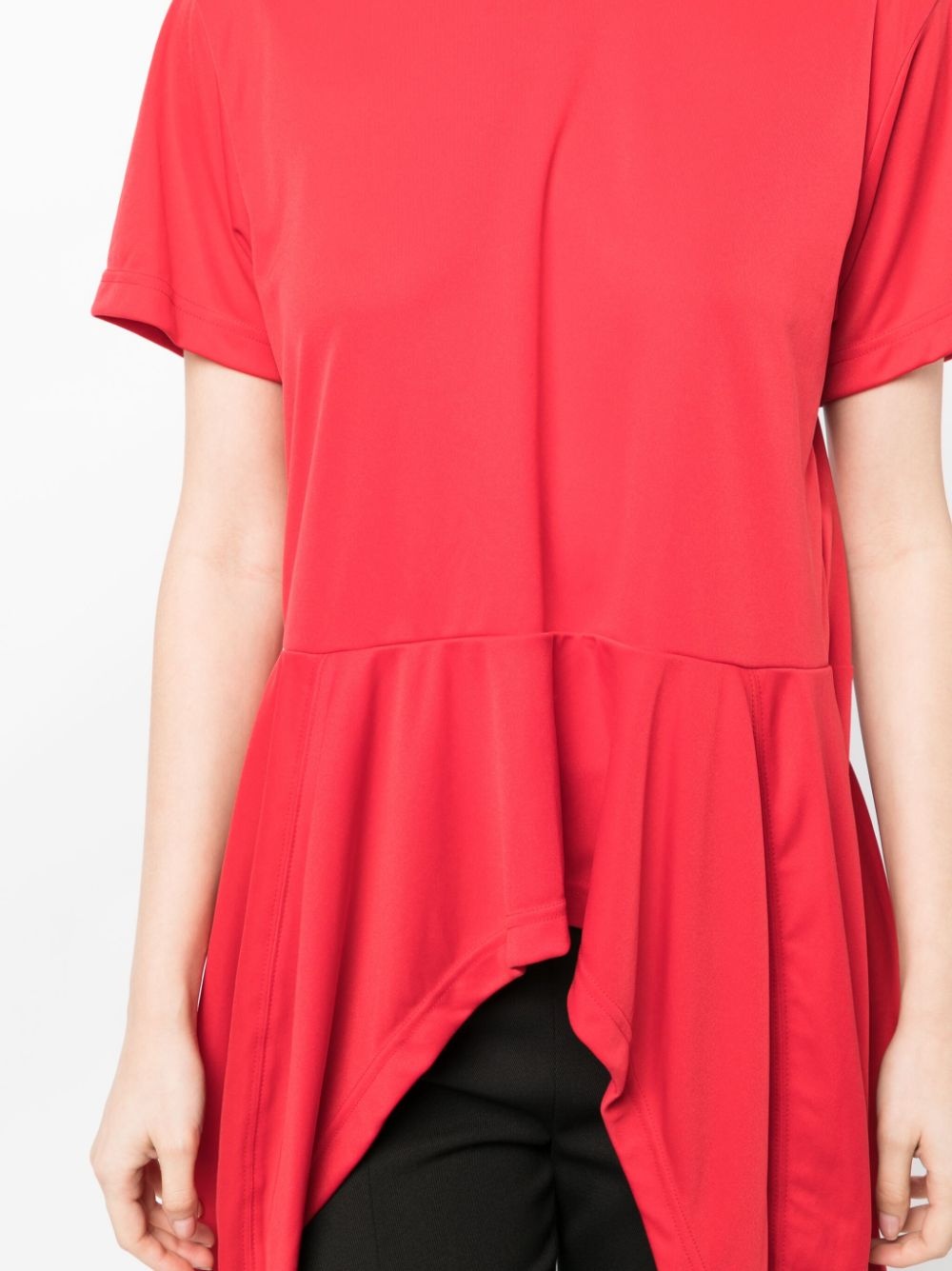 high-low hem panelled T-shirt - 5