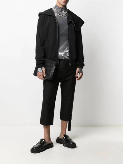 Rick Owens DRKSHDW asymmetric draped-collar hoodie outlook