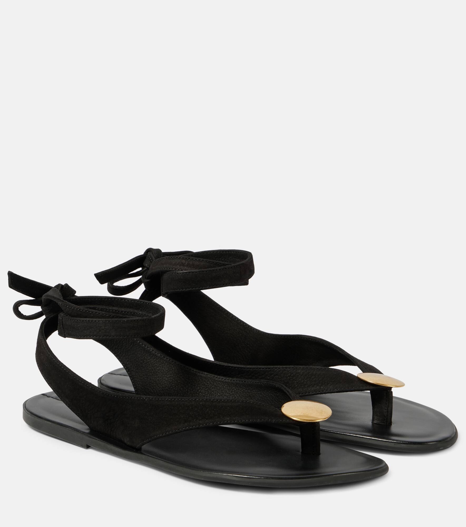 Charm leather thong sandals - 1