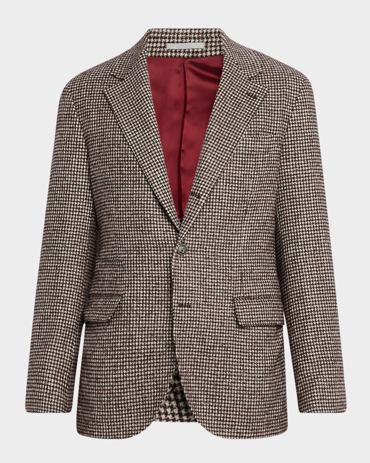 Men's Enamel-Button Pied De Poule Sport Coat - 1