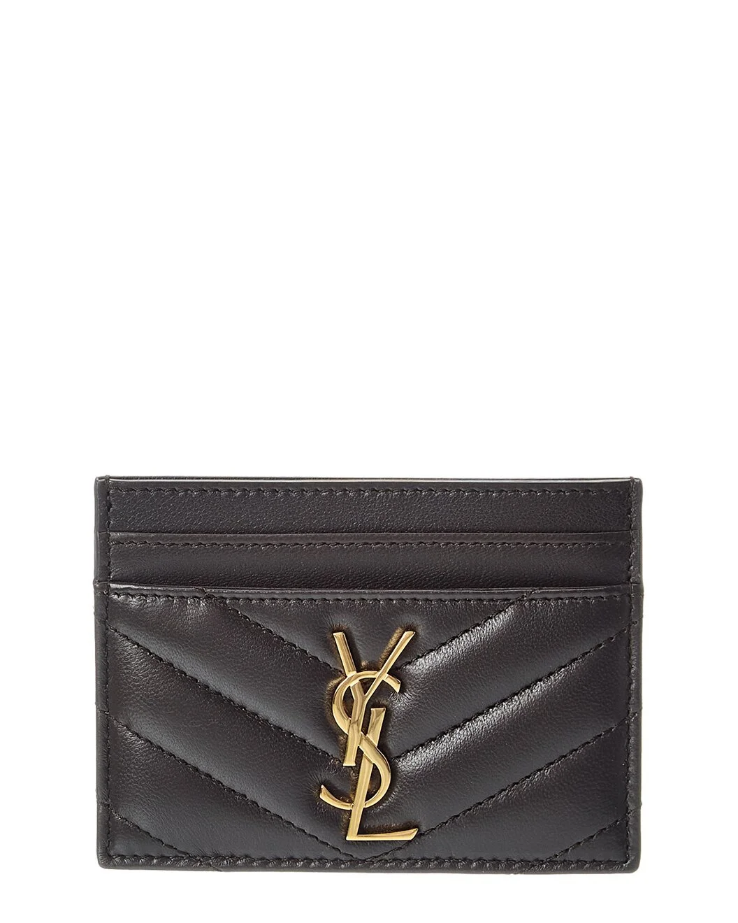 Saint Laurent Cassandre Leather Card Case - 1