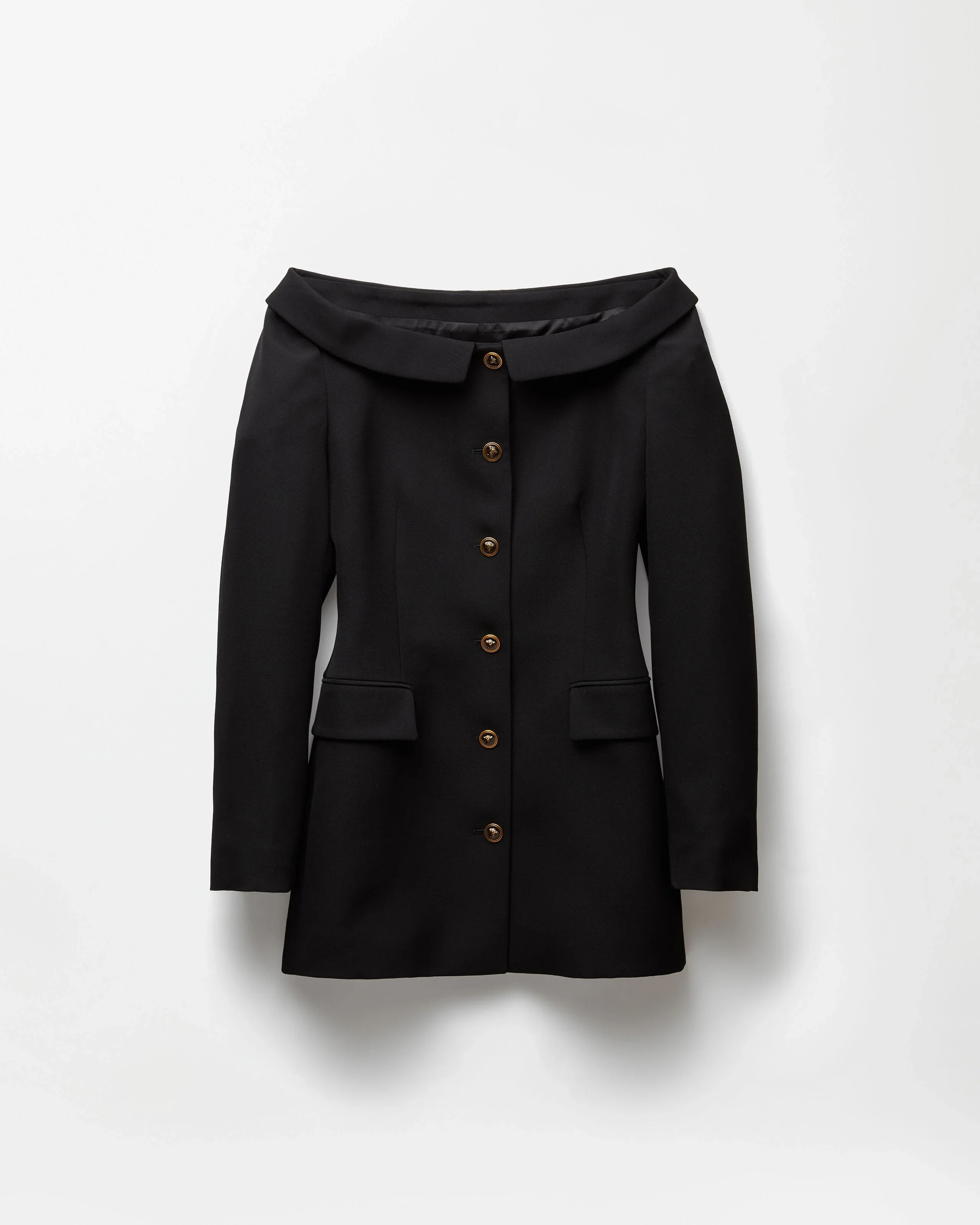 Wool Grain De Poudre Mini Dress - 1