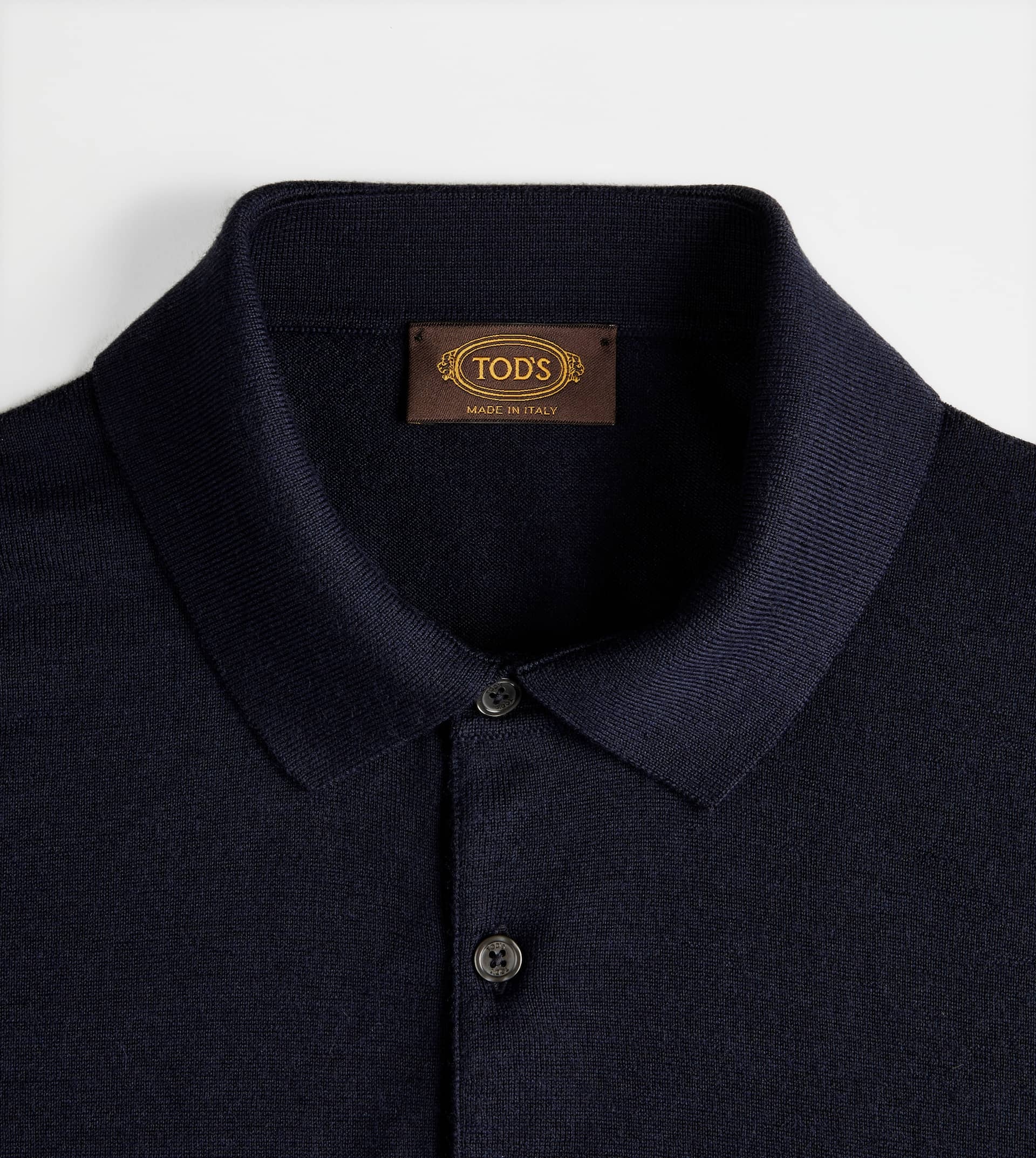 POLO SHIRT IN WOOL AND SILK - BLUE - 3