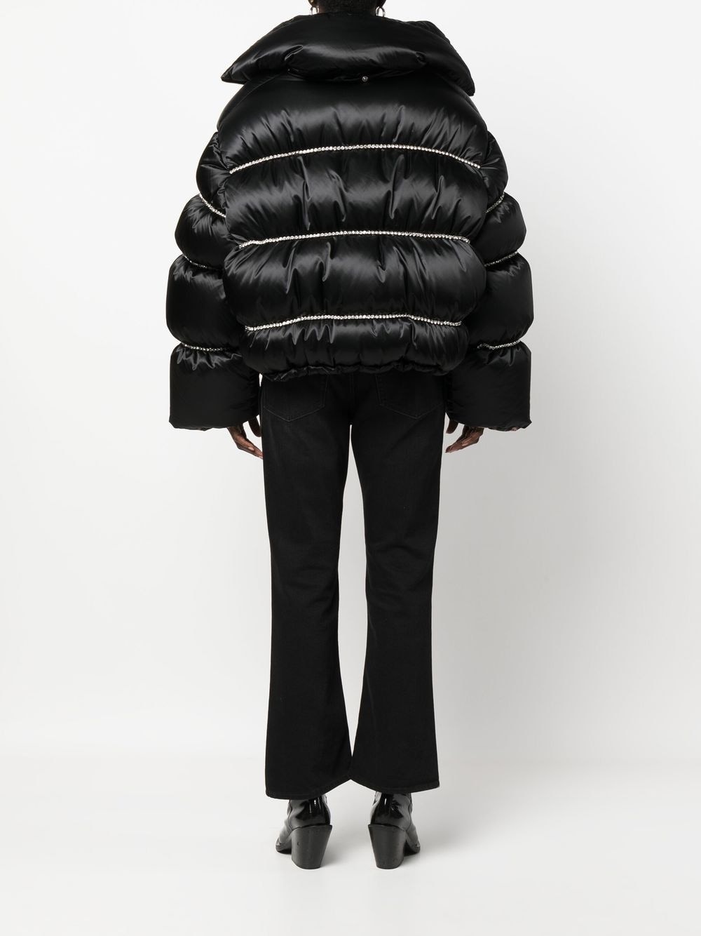 Flame embellished oversized puffer jacket - 6