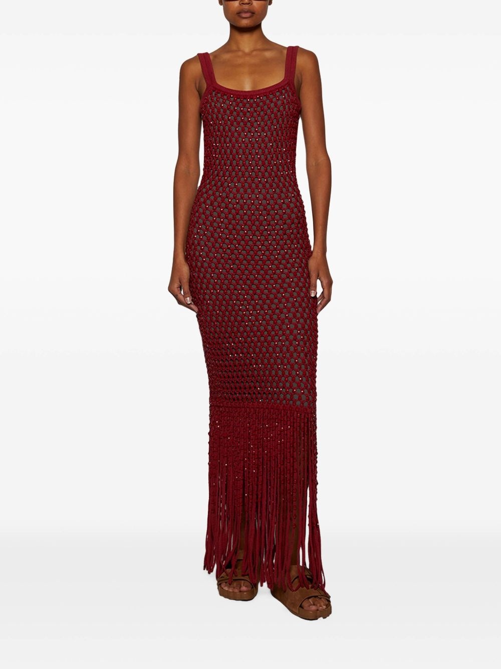 Gala fringe-detail knitted dress - 2