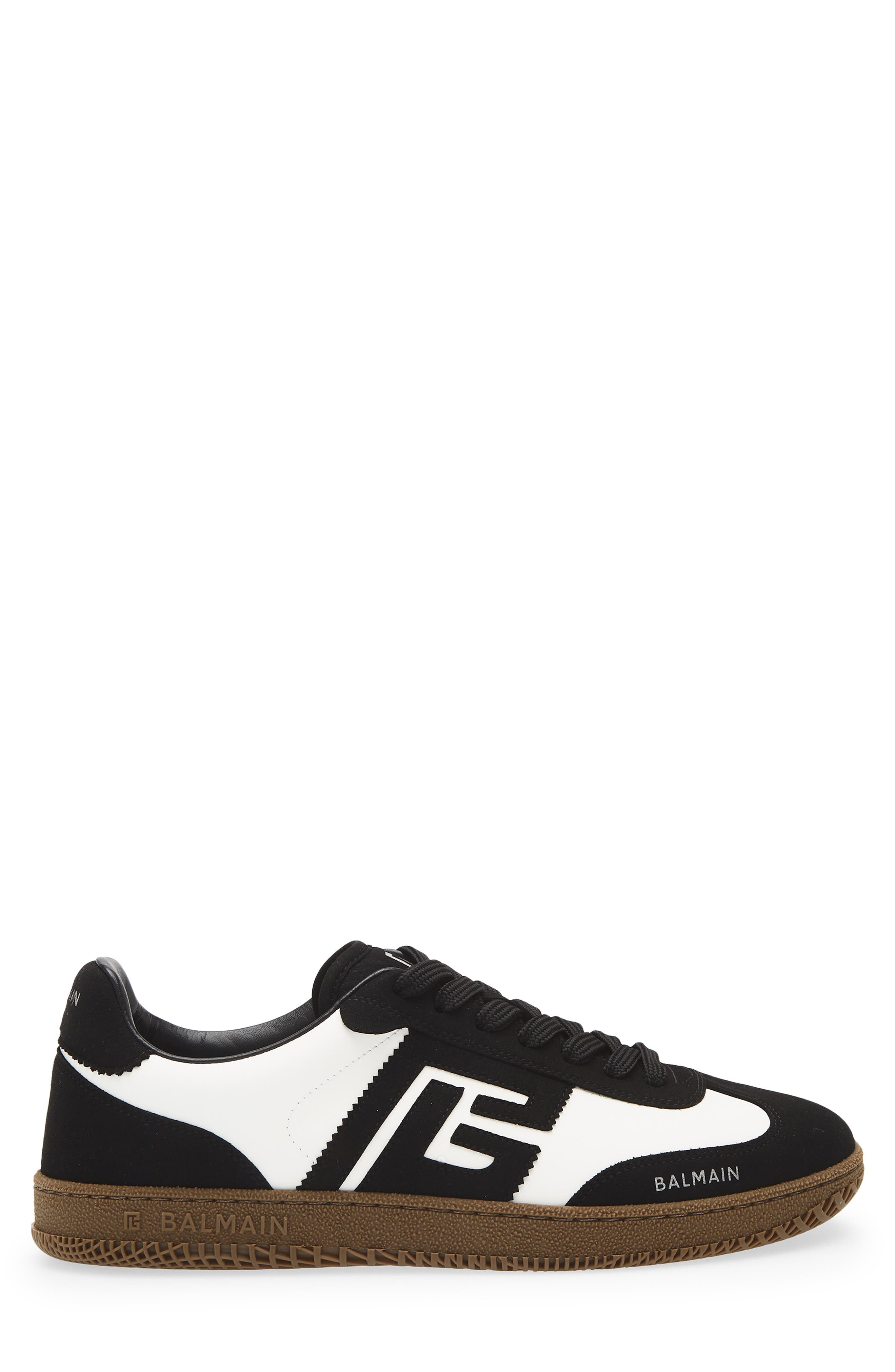 Balmain Swan Low Top Sneaker in Black/White at Nordstrom - 3