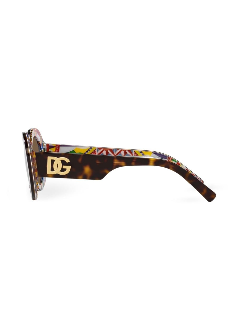 tortoiseshell-effect round-frame sunglasses - 3