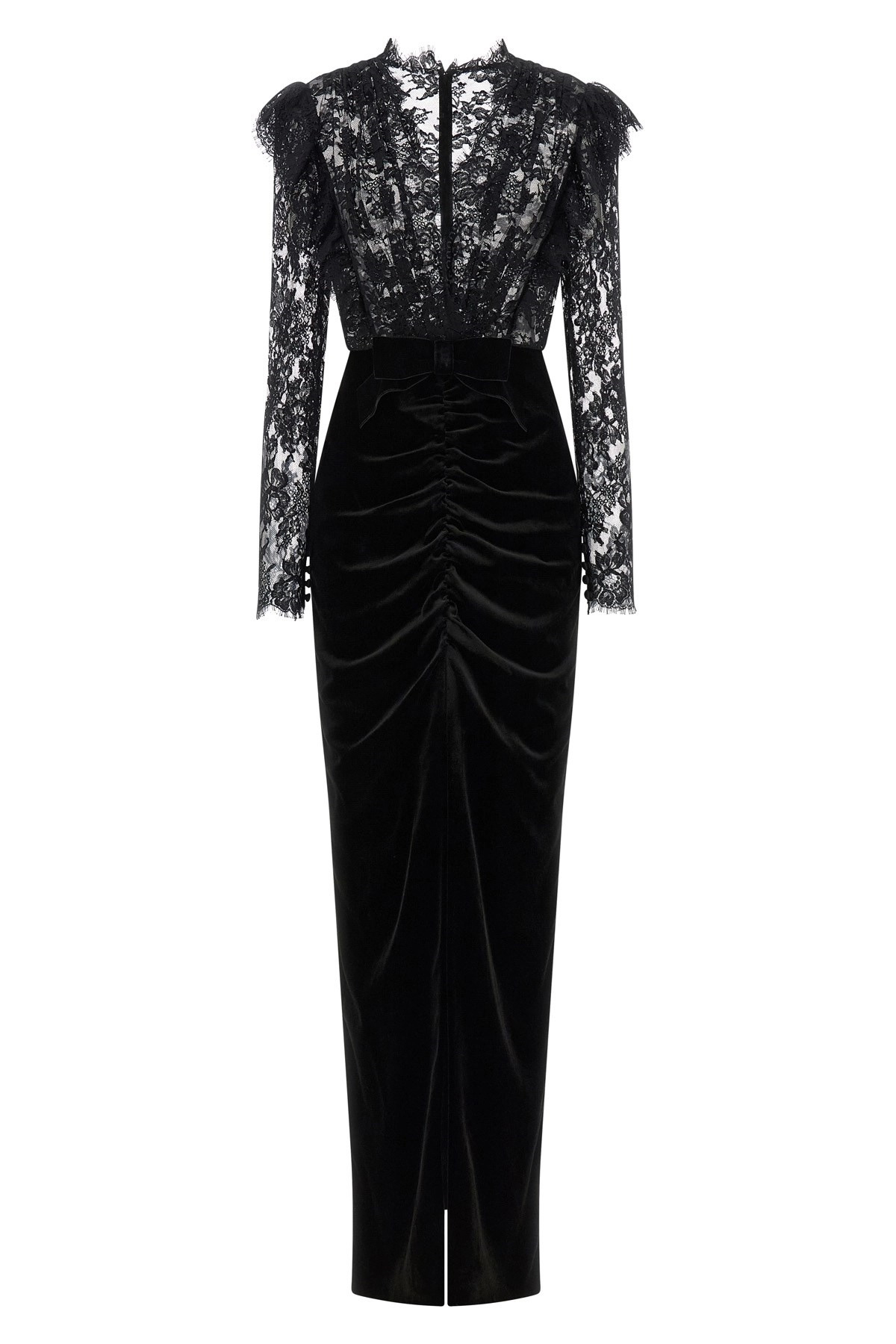 Velvet and lace dress - 1