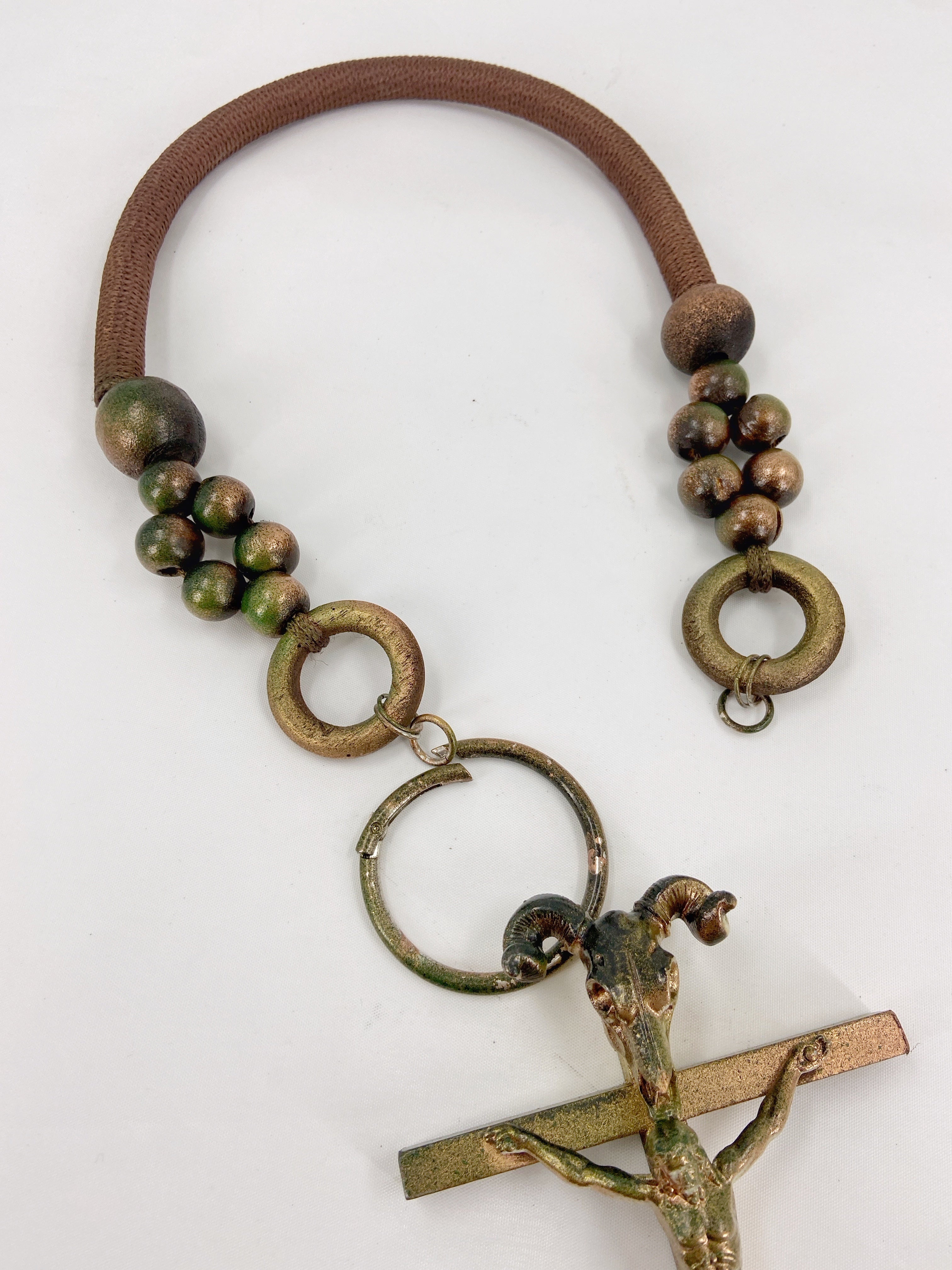 Jean Paul Gaultier 90S Sample 1/1 XXL Crucifix Cross Skull Giant Beaded Rings Necklace - 15