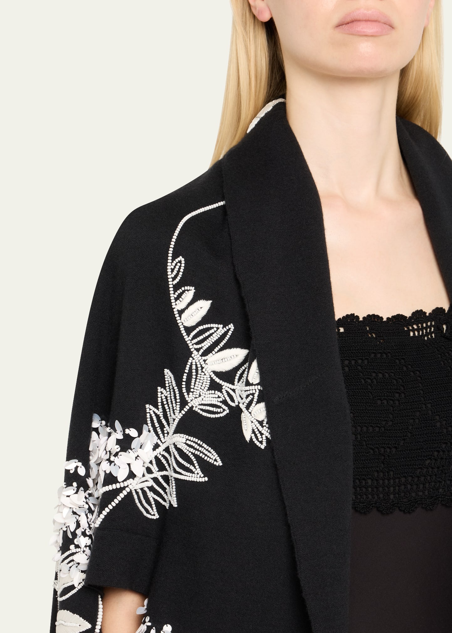 Shirene Embroidered Cashmere Shawl - 5