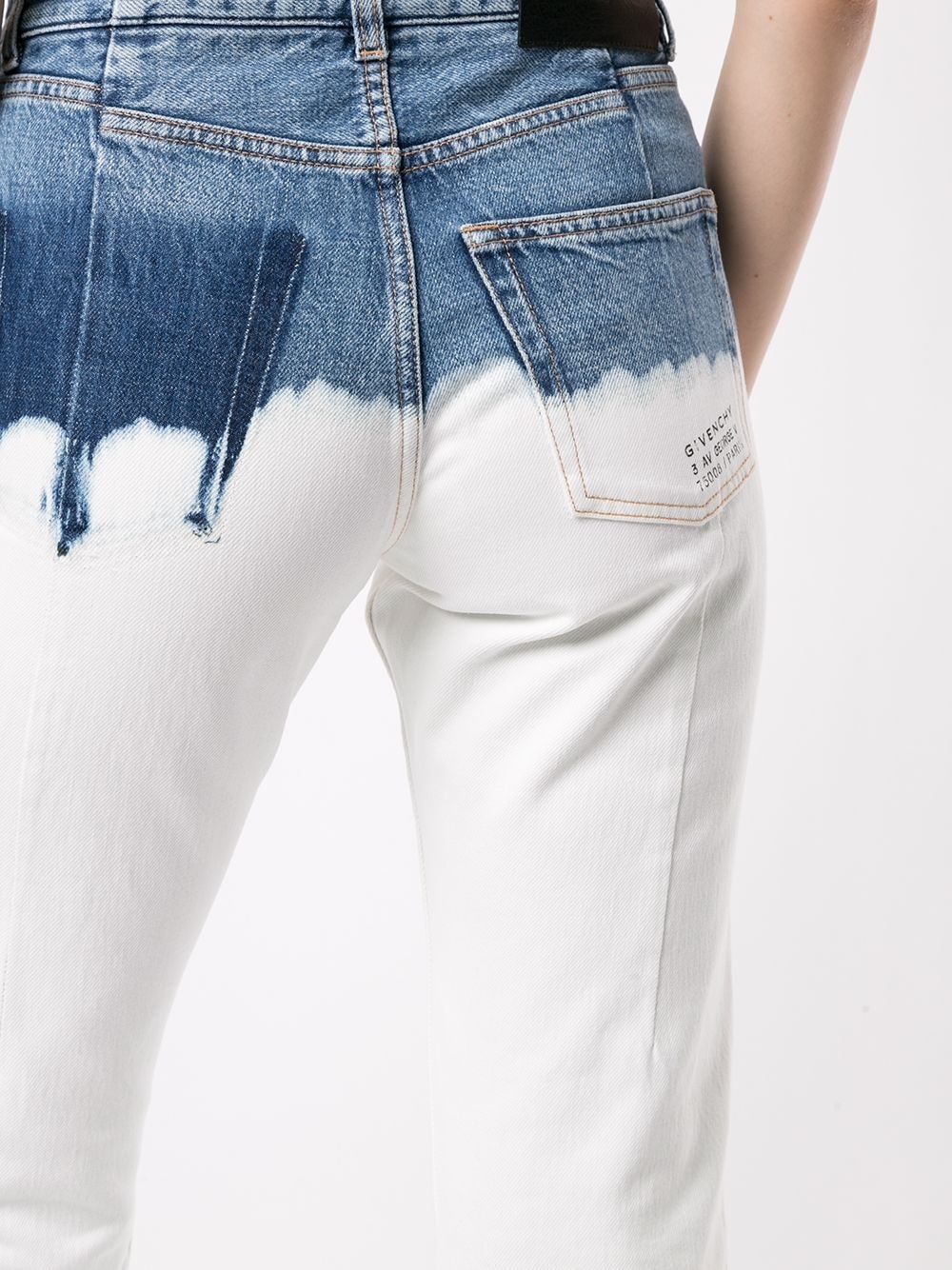 bleached leg two-tone jeans - 5