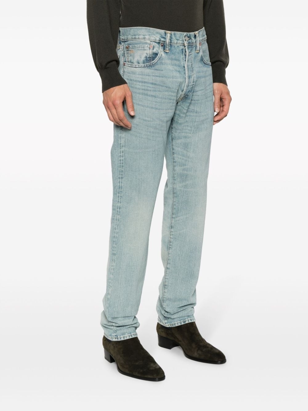 logo-patch straight jeans - 3