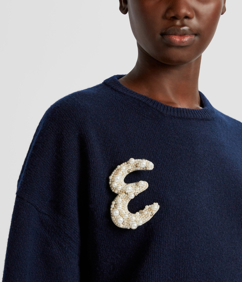 Erdem PEARL ALPHABET BROOCH E outlook