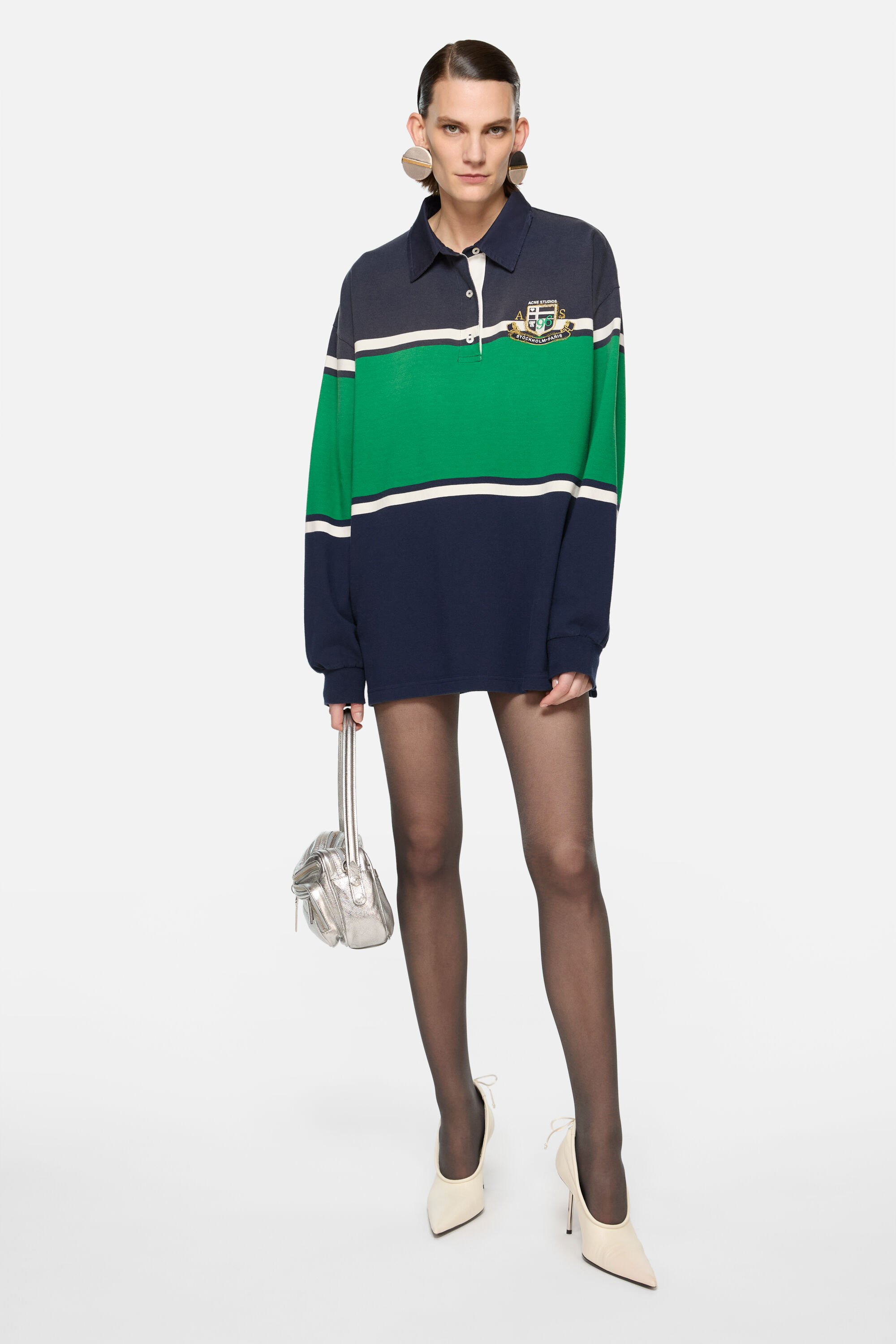 Striped dress - Navy/green - 2