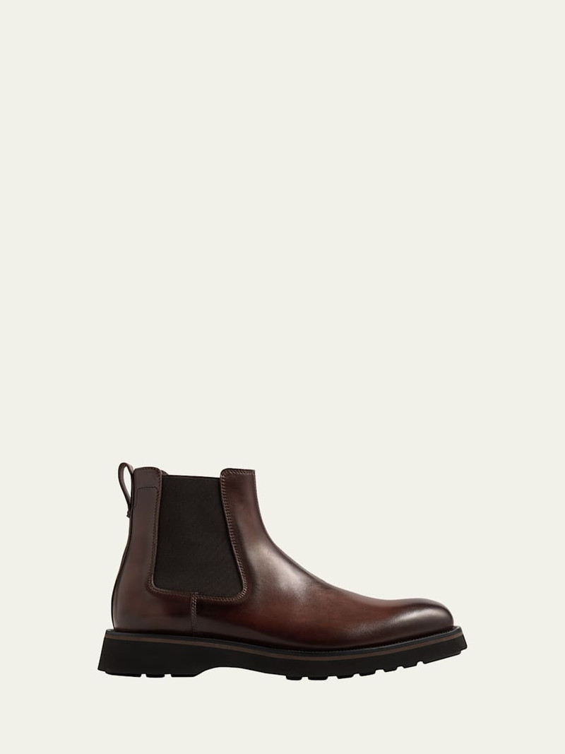 Men's Alessio Leather Lug-Sole Chelsea Boots 1