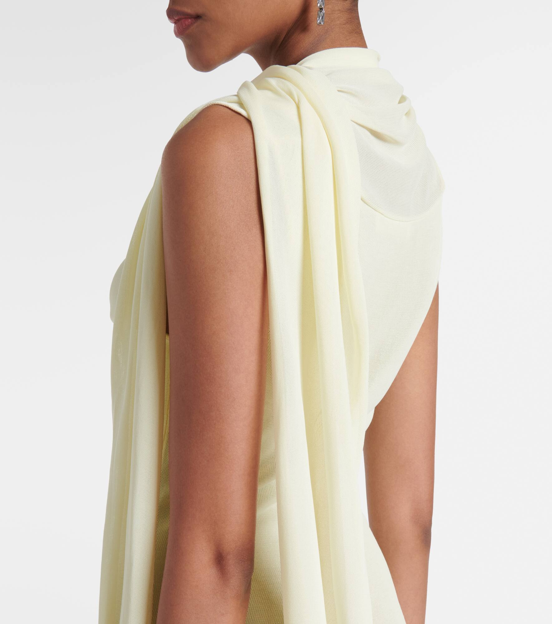 Draped scarf-detail minidress - 5