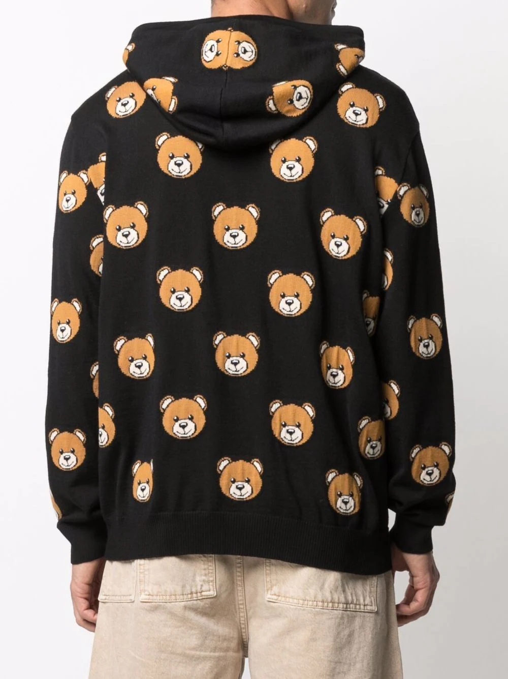 teddy-print wool hoodie - 4