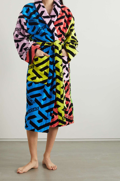 VERSACE Cotton-terry jacquard robe outlook