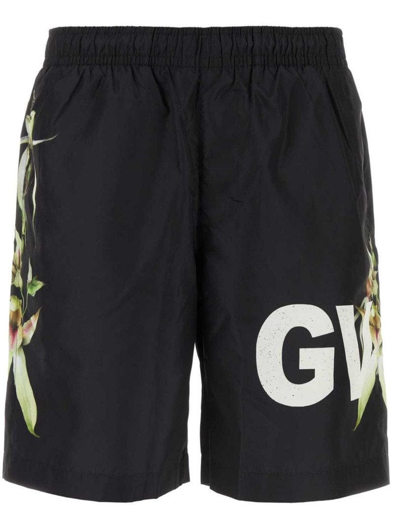 logo-print swim shorts - 1