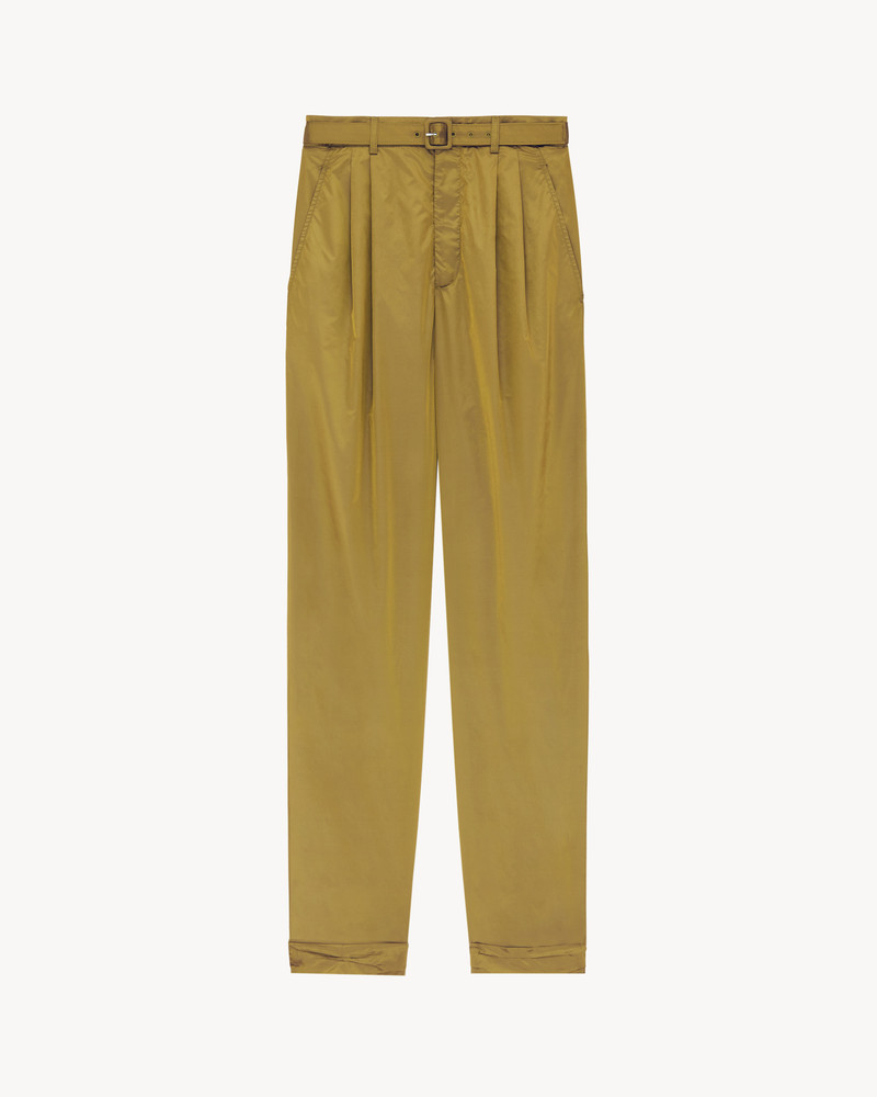 BELTED PANTS IN CRINKLED CANVAS 1