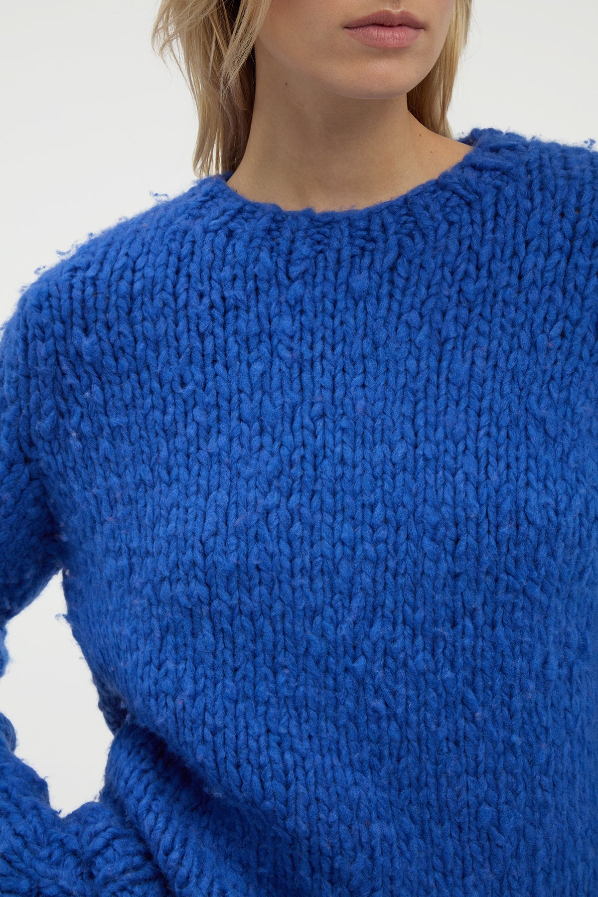 Lawrence Knit Sweater in Cobalt Welfat Cashmere - 6