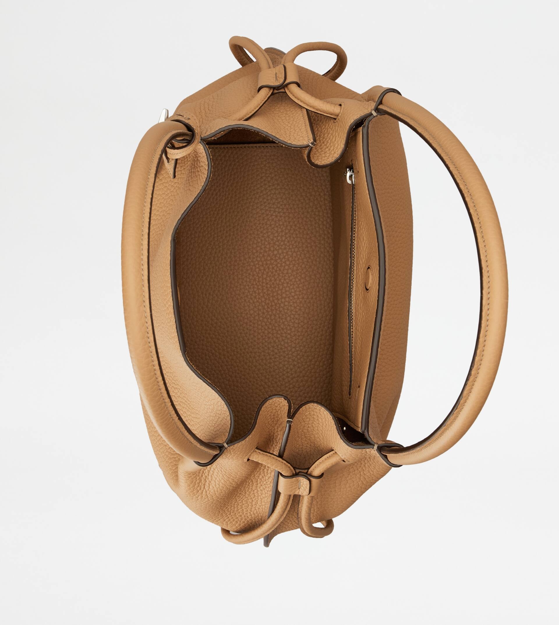 BUCKET BAG IN LEATHER MEDIUM - BEIGE - 4