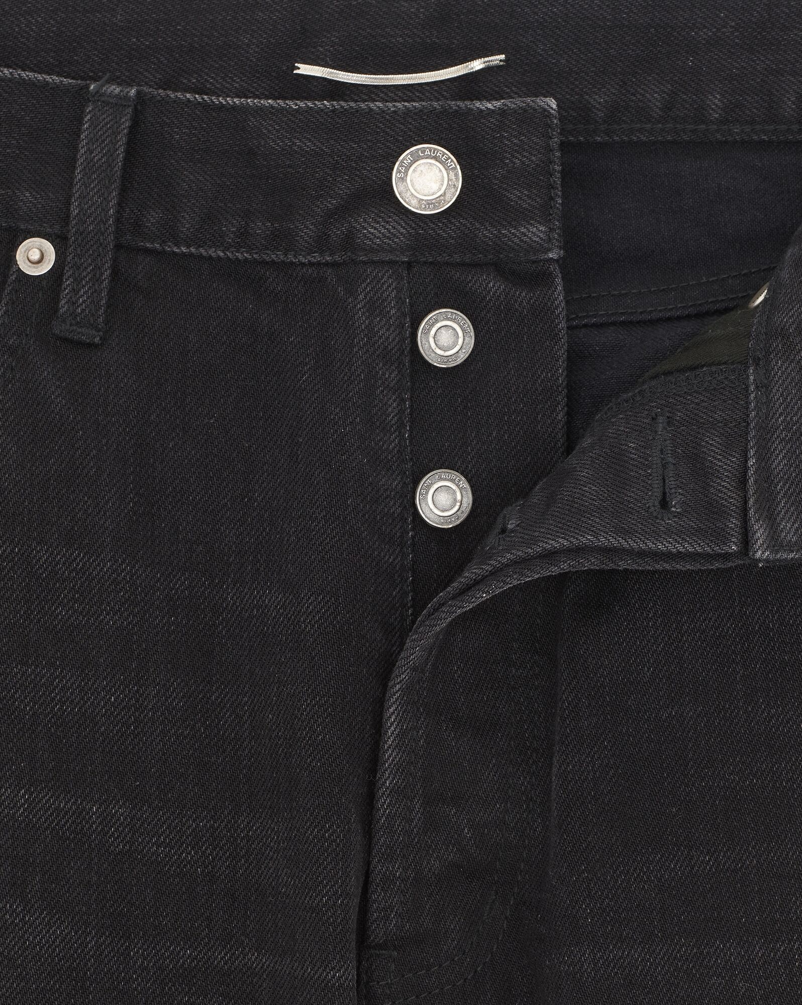 relaxed-fit shorts in black denim - 3