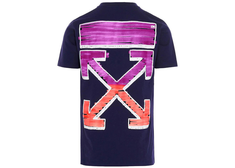 Off-White OFF-WHITE Slim Fit Marker Arrows T-Shirt Navy Fuchsia outlook