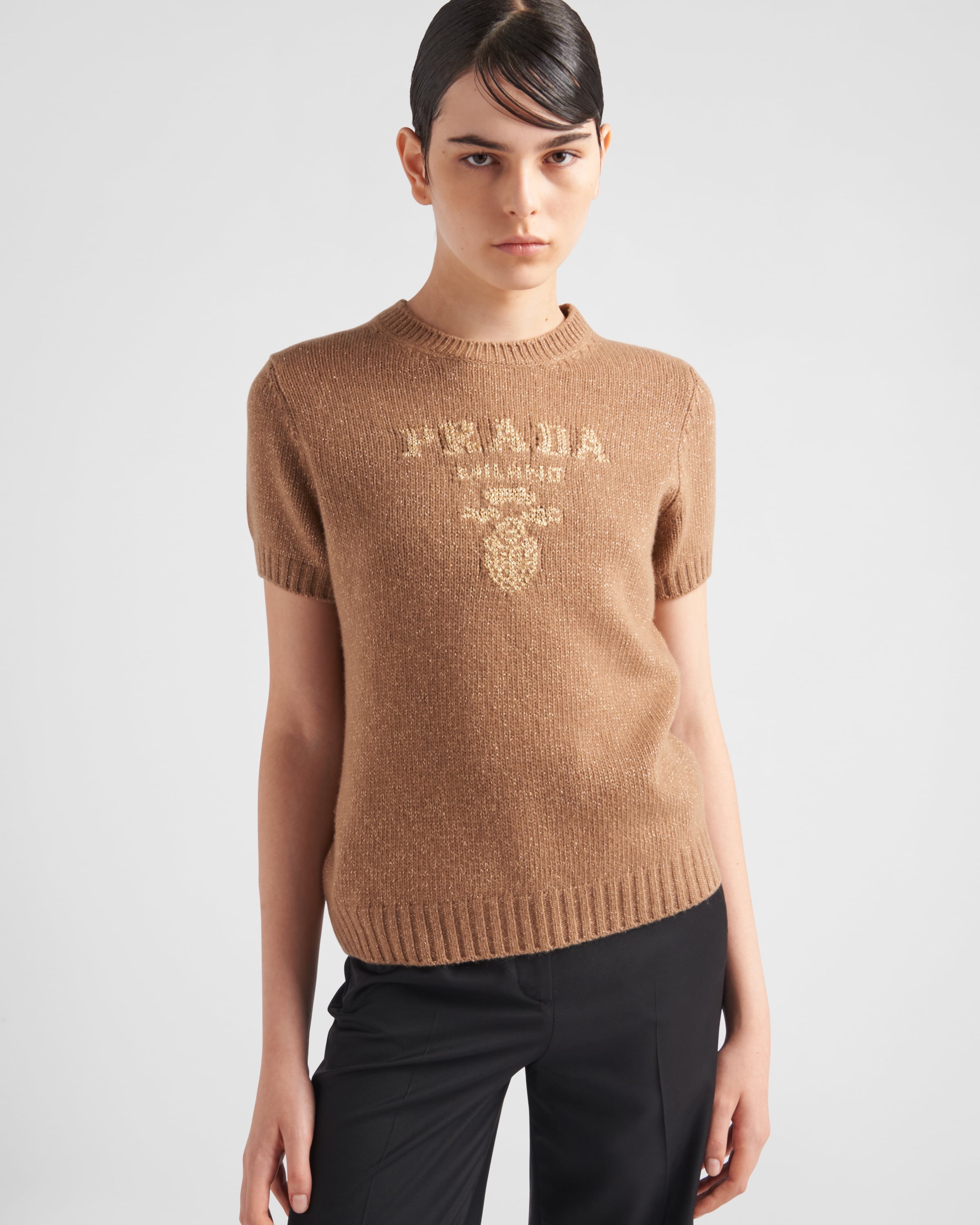 Wool, cashmere and lamé crew-neck sweater - 4