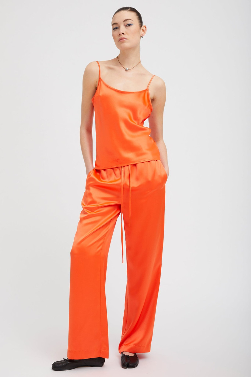 SPRWMN ORANGE SILK SPAGHETTI STRAP CAMI outlook