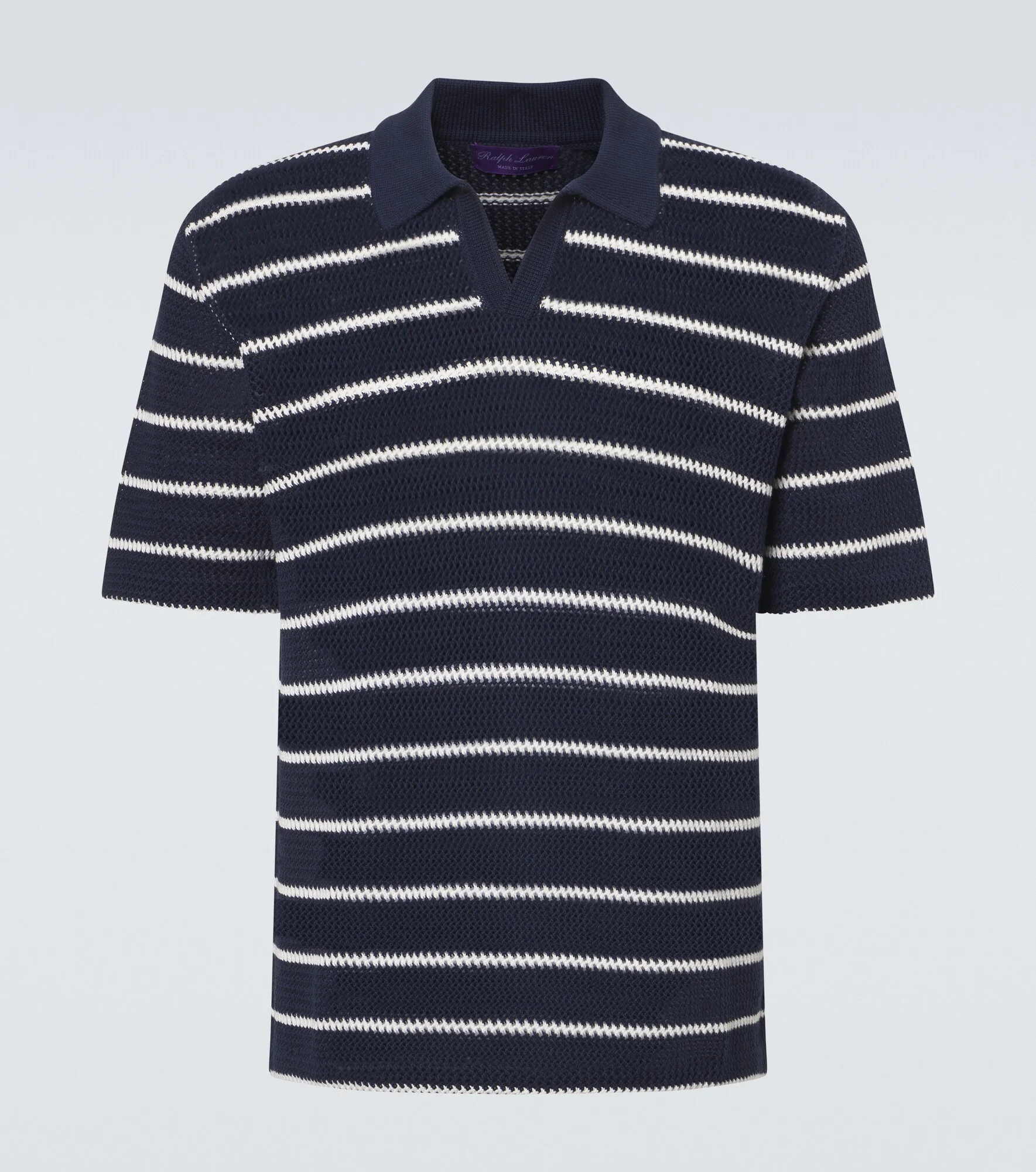 Striped cotton polo shirt - 1