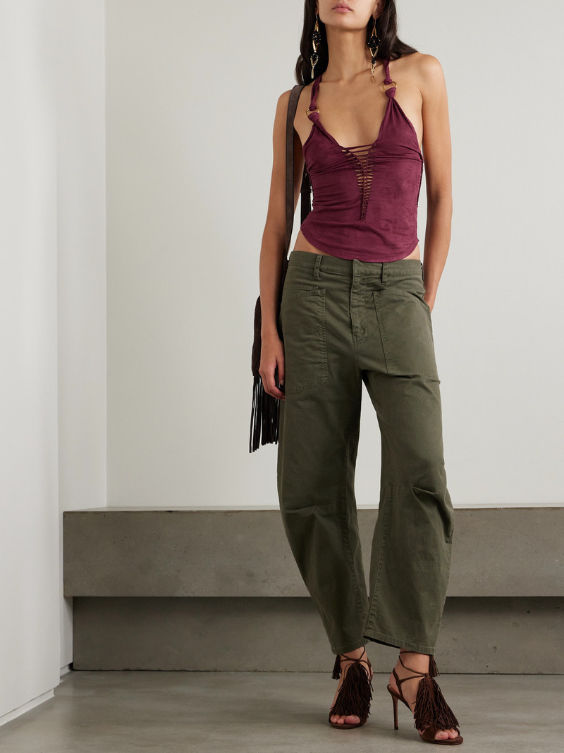 Isabel Marant Sakina Embellished Cutout Braided Brushed-jersey Tank outlook