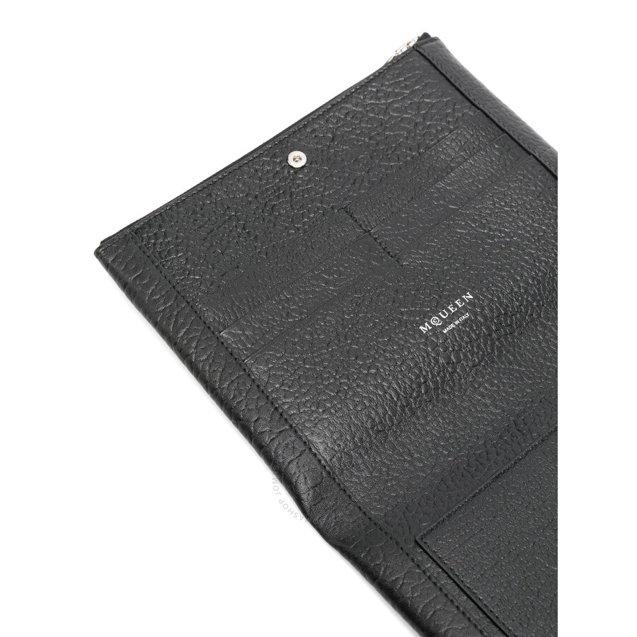 Alexander Mcqueen Black / Silver Ladies Cross Bar Clutch - 3