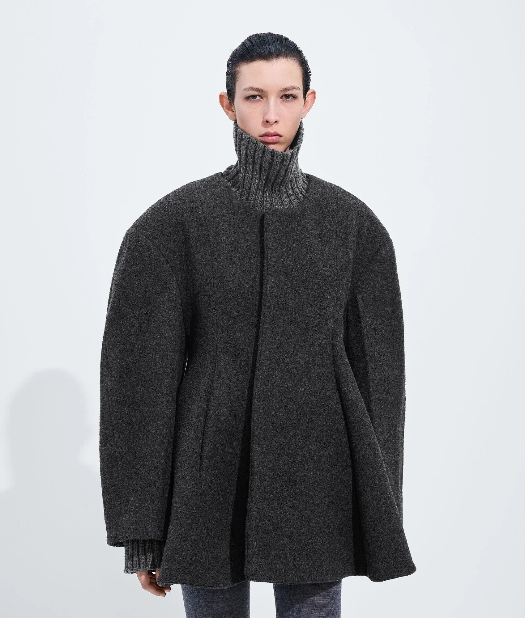 Padded Wool Flannel Coat - 1