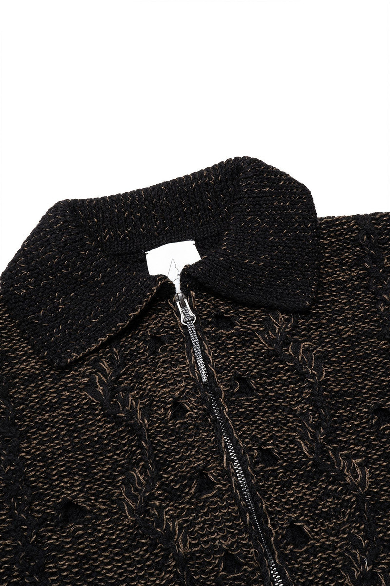 ROA Polo Cable Knit Sweater - Brown outlook