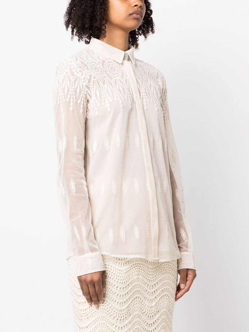 sheer-lace button-up shirt 3