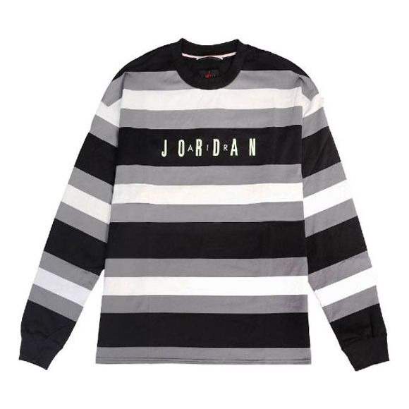 Air Jordan MENS Sport DNA Striped Long Sleeve Black CV1143-010 - 1