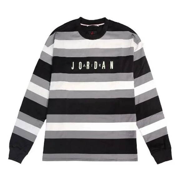 Air Jordan MENS Sport DNA Striped Long Sleeve Black CV1143-010 - 1