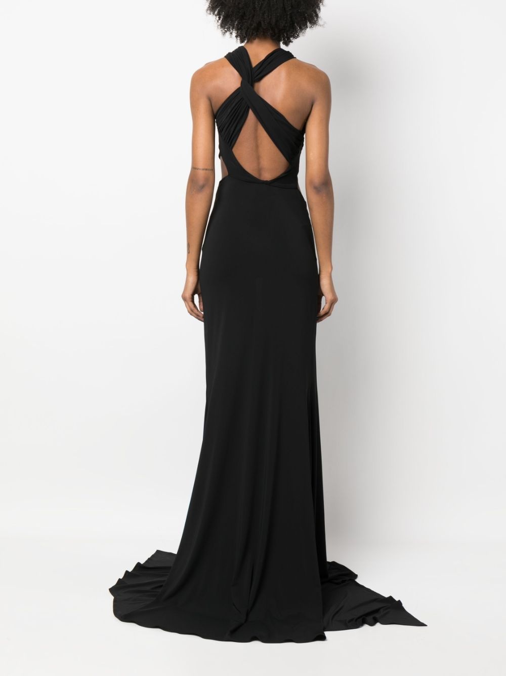 cut-out halterneck gown - 4