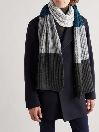 Loro Piana Striped Ribbed Baby Cashmere Scarf outlook
