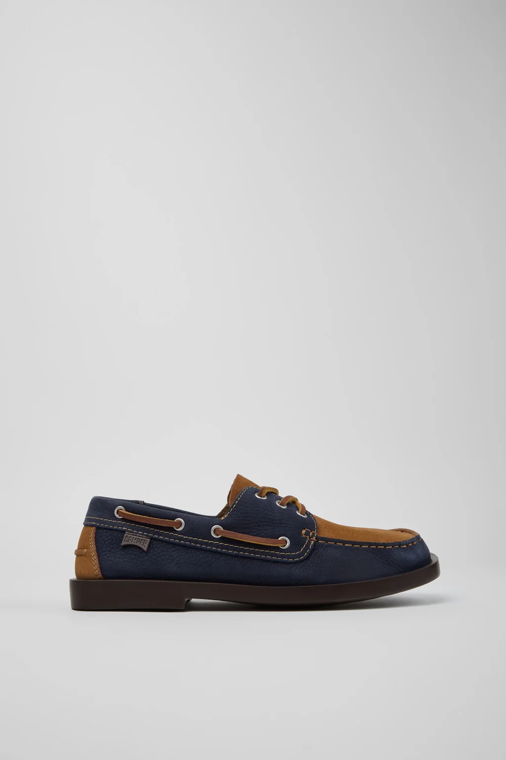 Twins Blue and Brown Nubuck Nautical Moccasins for Men. - 1