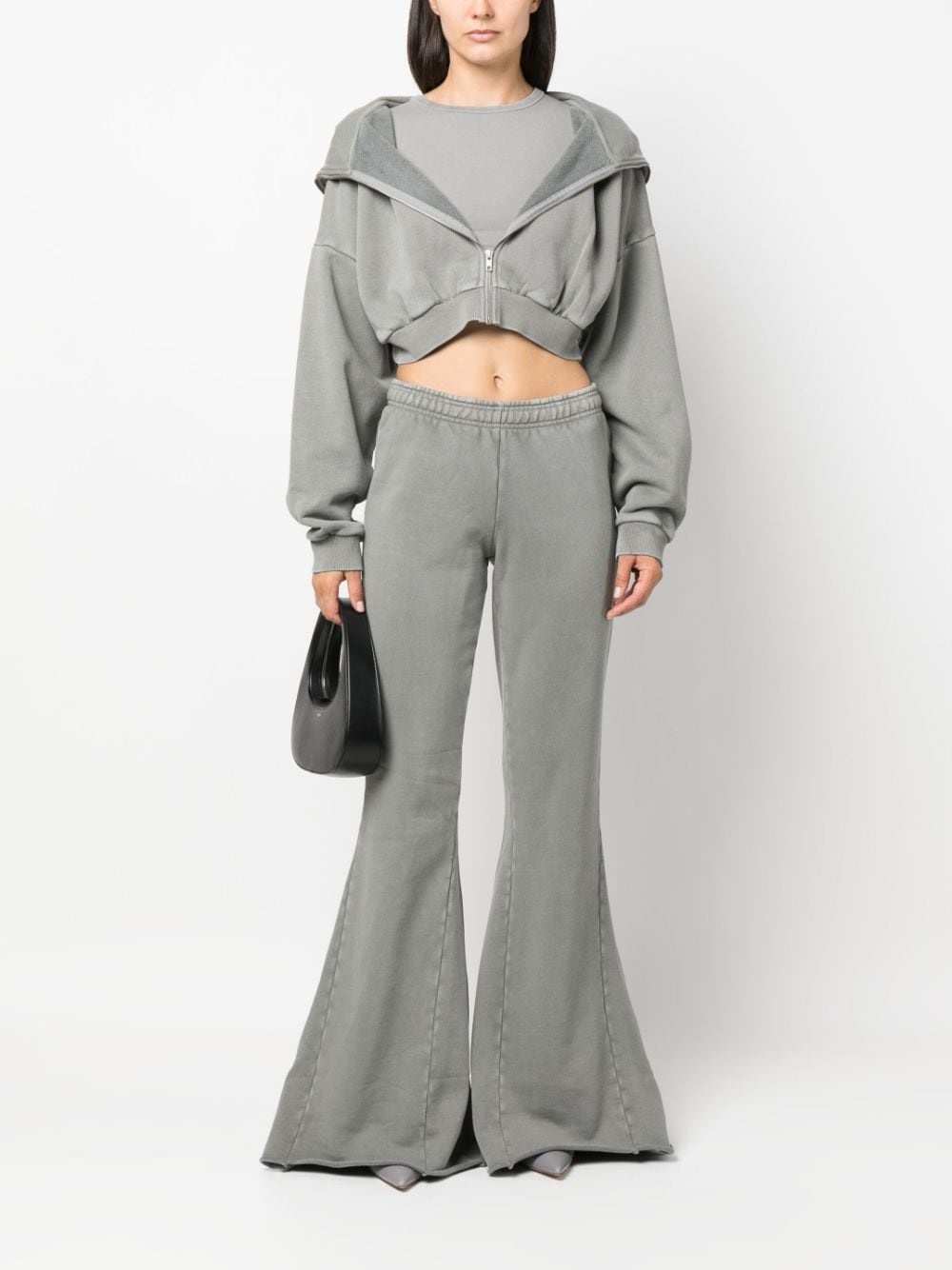 washed flared track pants - 2