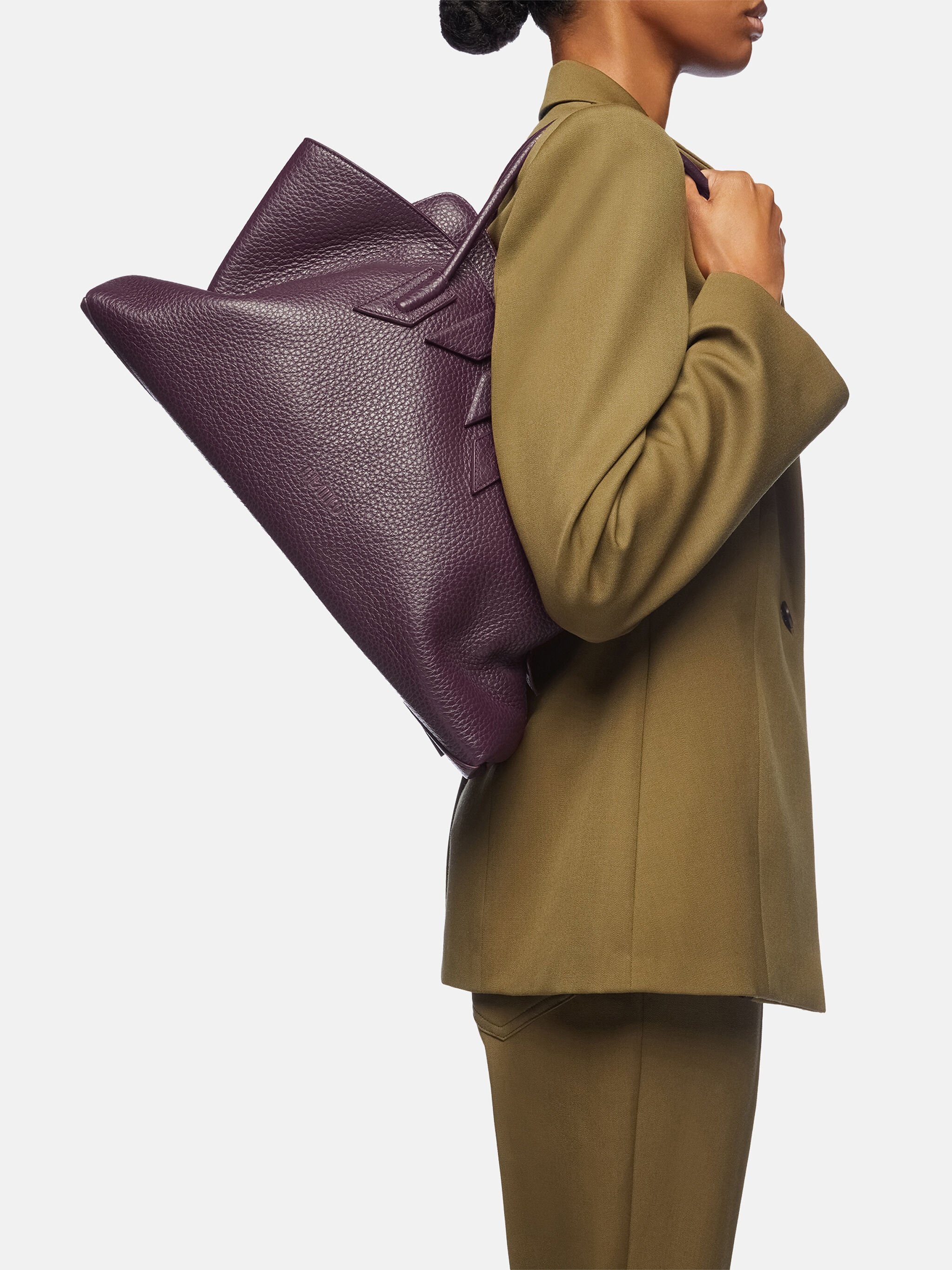 ''LA PASSEGGIATA MEDIUM'' BURGUNDY TOP HANDLE - 2