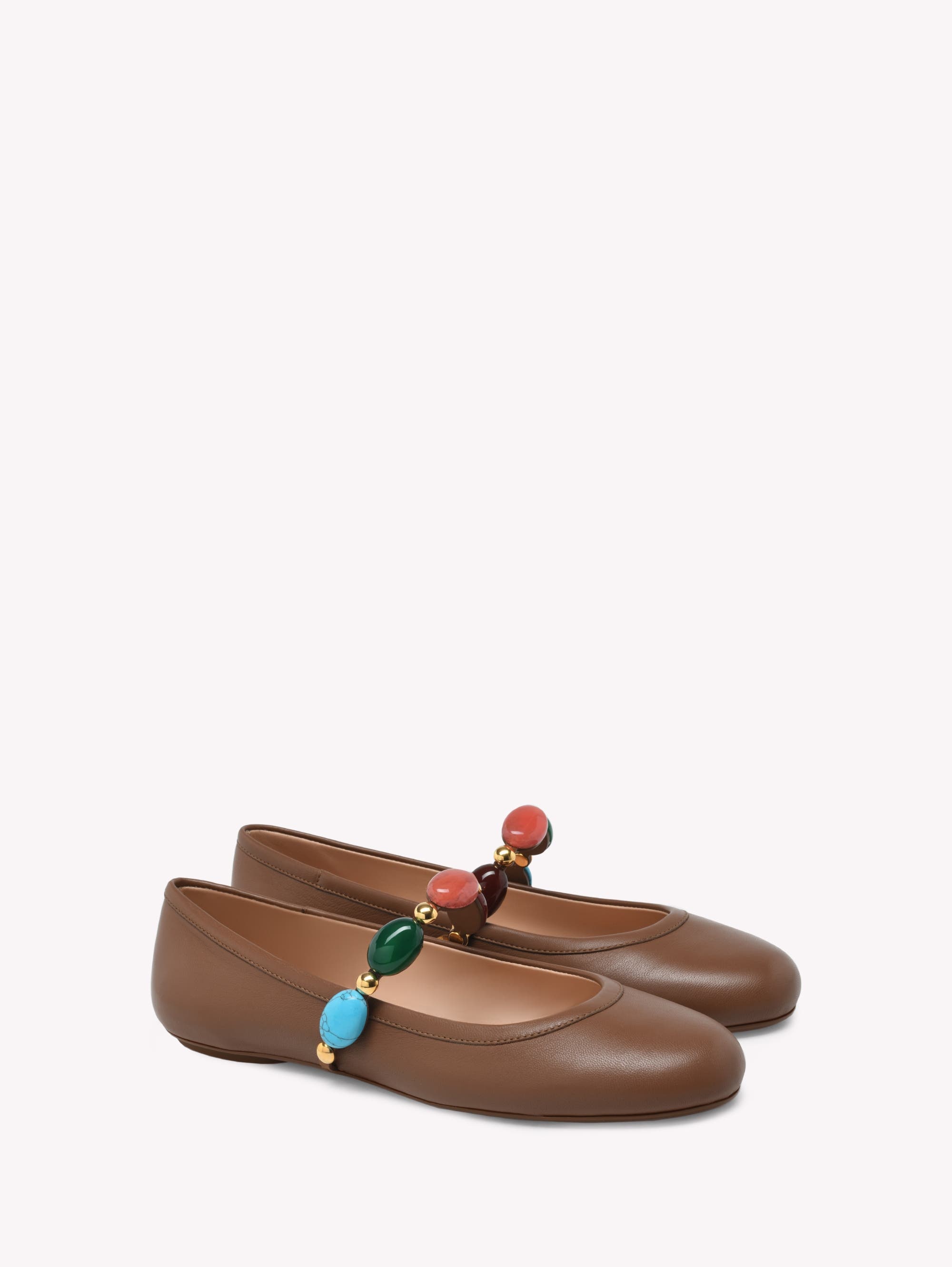 Gianvito Rossi Shanti Mary Jane Ballerina in Brown Leather at Nordstrom - 2