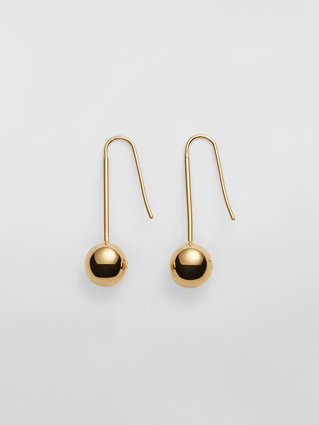 LIGHT HOOK EARRINGS IN METAL WITH SPHERE - 1