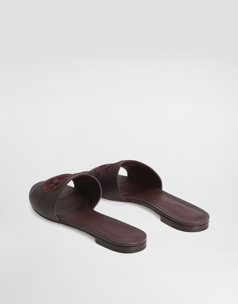 Dolce & Gabbana Suede and dauphine calfskin flat slippers outlook