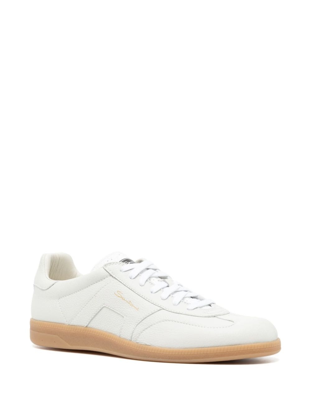low-top leather sneakers - 2