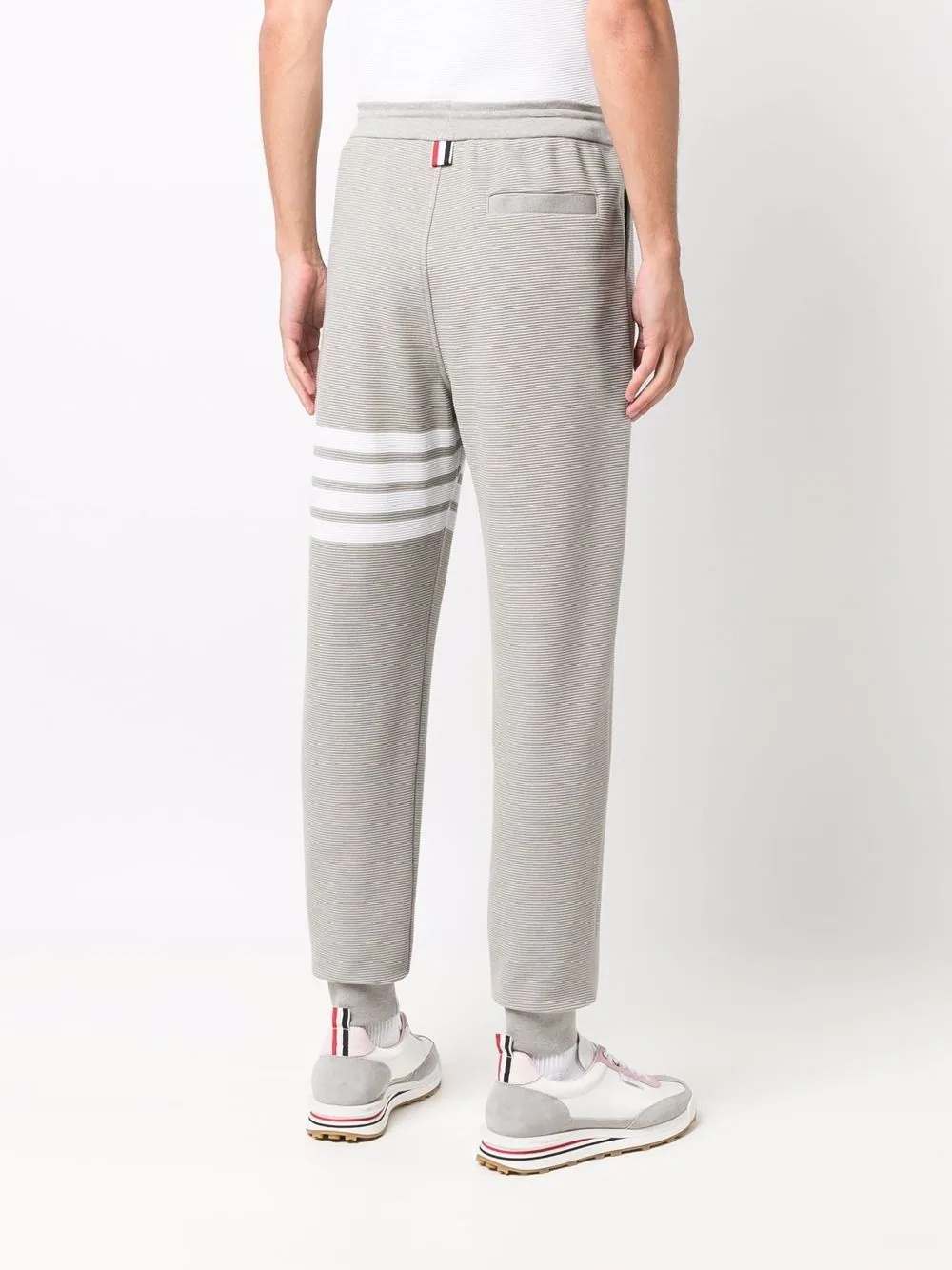 Ottoman rib 4-Bar stripe track pants - 4