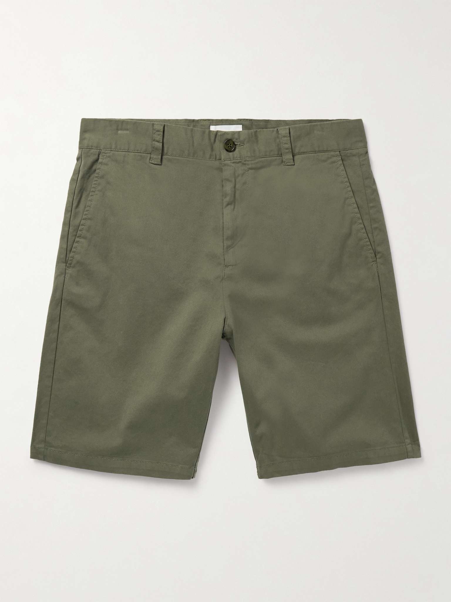 Crown 1090 Straight-Leg Brushed Organic Cotton-Blend Twill Shorts - 1